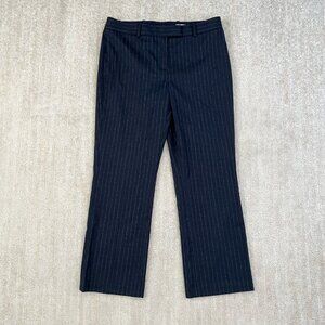 Lewit Wool Pinstripe Crop Blue Trousers Pants 8